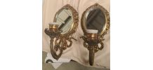 2 appliques bronze et miroir jolie,,, napoleon 3    26x15