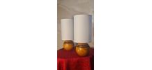 Paire de lampe boule bois  vintage chevet style scandinave 3