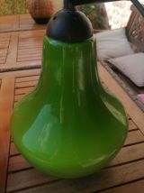 Paire de lustres années 70 vert et orange 