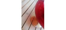 Vase en verre rouge et jaune