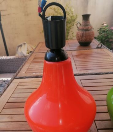 Lustre en verre orange vintage