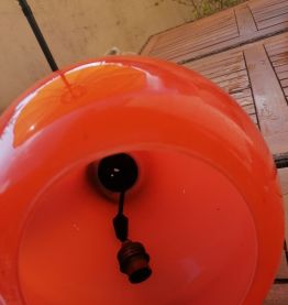 Lustre en verre orange vintage