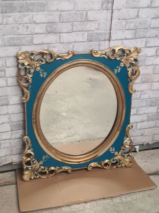 Miroir en bois sculpté doré style Louis XV   h74x64 jolie mi