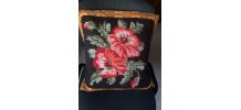 Housse de coussin années 70 en canevas