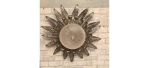 plafonnier ,applique soleil feuilles fer forgé  1970   tres