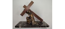 Statuette  vintage en régule jésus christ