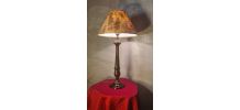 lampe acier peint ecaille de tortue 1930 abat jour  parchemi