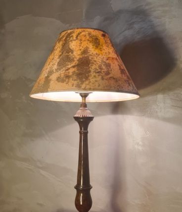 lampe acier peint ecaille de tortue 1930 abat jour  parchemi