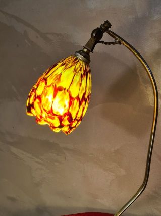 lampe bureau bronze et laiton art nouveau h 45x30 superbe tu