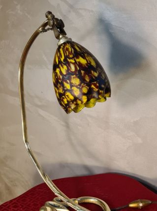 lampe bureau bronze et laiton art nouveau h 45x30 superbe tu
