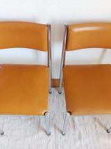 Paire de chaises Skaï et chrome 1970 