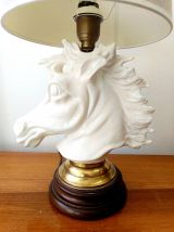 Lampe cheval en céramique craquelée art déco 