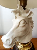 Lampe cheval en céramique craquelée art déco 