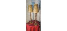 paire de lampe chevet bois scandinave1950 elec ok sans inter