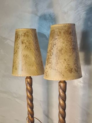 paire de lampe chevet bois scandinave1950 elec ok sans inter