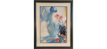 lithographie originale signée numérotée ‘’Nu Aux Dahlias’’ 