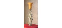 lampe 1900 laiton avec tulipe pate de verre signée tief ,56x