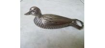 Décapsuleur canard  metal argenté, vintage 