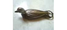 Décapsuleur canard  metal argenté, vintage 