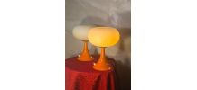 paire Lampe De Table Prisma Champignon 1975 a 80, Ufo A Spac