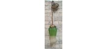 suspension lanterne art nouveau  verre moulé et laiton elec 