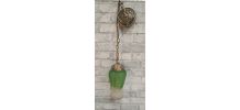 suspension lanterne art nouveau  verre moulé et laiton elec 