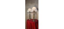 paire de grande lampe  laiton massif 1940 ,   abat jour blan