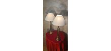 paire de grande lampe  laiton massif 1940 ,   abat jour blan