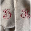 Ancien drap en chanvre avec monogramme