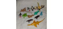 lot miniature animaux marin et d'eau pélican morse requin 
