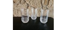 Lot de 3 verres taillés - Style Longchamp, Cristallerie d'Ar