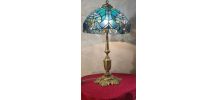Lampe art nouveau ancien pied bronze veritable 54x30 verre s
