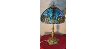 Lampe art nouveau ancien pied bronze veritable 54x30 verre s