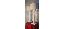 paire de lampe geante de salon bois patiné 69x28 cm elec ok 
