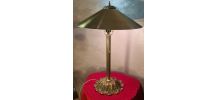lampe de bureau 1920 bronze massif abat jour laiton , inter 