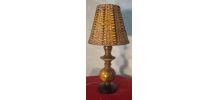 lampe de chevet 1960 style scandinave bois olivier abat jour