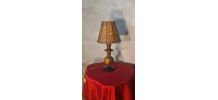 lampe de chevet 1960 style scandinave bois olivier abat jour