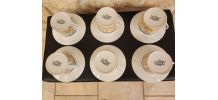 Ensemble de 6 tasses + soucoupes vintage Gallery