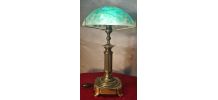 lampe de bureau 1930 bronze et laiton 39x22 superbe abat jou