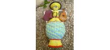Bouteille en verre VIRESA , scoubidou , vintage
