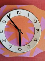 Horloge vintage pendule murale silencieuse Rose étoile orang