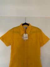 Chemise JC de Castelbajac manches courtes jaunes rétro 