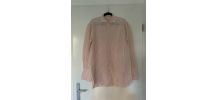 Chemise Kiton rose saumon à rayures rétro