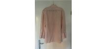 Chemise Kiton rose saumon à rayures rétro