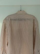 Chemise Kiton rose saumon à rayures rétro