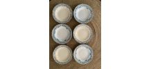 6 assiettes creuses terre de fer Salins et Moulin des Loups.