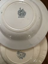 6 assiettes creuses terre de fer Salins et Moulin des Loups.