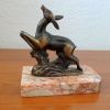Serre Livres Biche en Régule sur Marbre - Art Déco