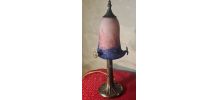 lampe bronze abat jour pate de verre signé eross de france n