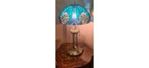 Lampe ancienne regule patiné bronze art nouveau   abat jour 